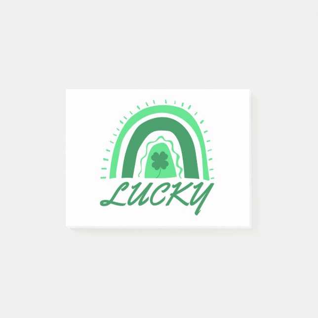 Notas Post-it® Lucky Shamrock Rainbow (Anverso)