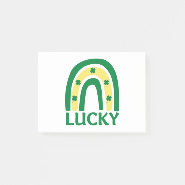 Notas Post-it® Lucky Shamrock Rainbow St Patrys (Anverso)