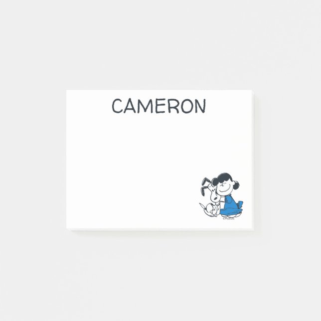 Notas Post-it® Lucy Hugging Snoopy (Anverso)
