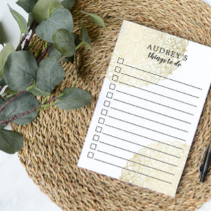 Notas Post-it® Lugar dorado - Lista de tareas pendientes - Nombre