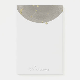 Notas Post-it® Luna Estrellas Falso Oro