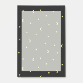 Notas Post-it® Luna y estrellas del oro