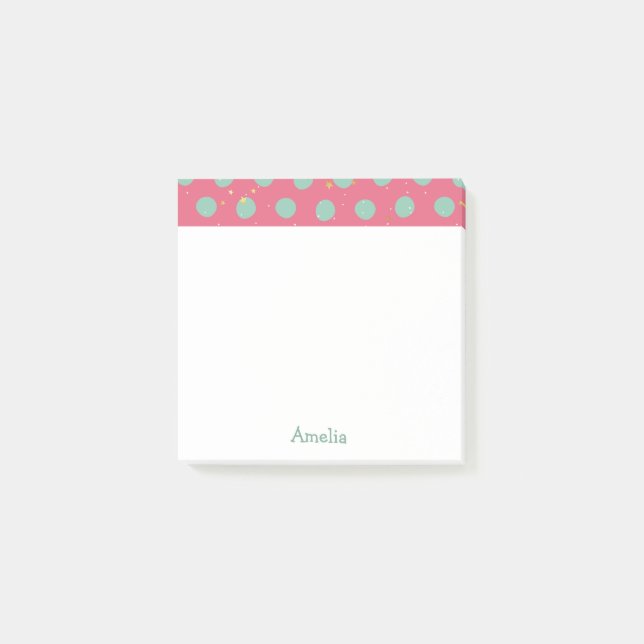 Notas Post-it® Lunar personalizado de la aguamarina con las (Anverso)