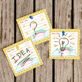 Notas Post-it® Lunares amarillos, estrellas lindas y arcoíris 3"
