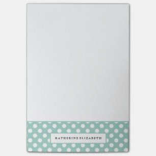 Notas Post-it® Lunares blancos en trullo con nombre