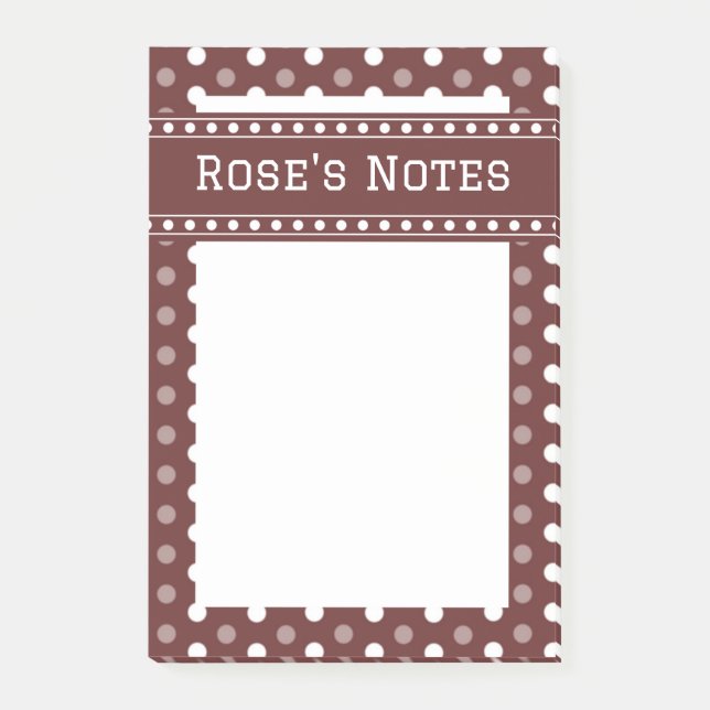 Notas Post-it® Lunares Borgoña (Anverso)