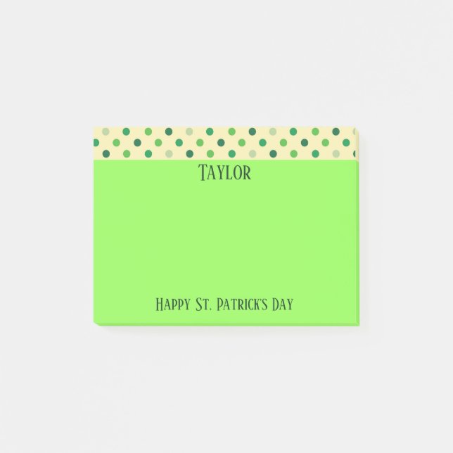 Notas Post-it® Lunares felices del día del St Patricks (Anverso)