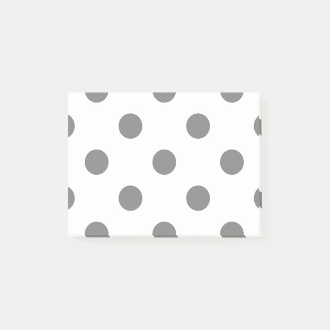 Notas Post-it® Lunares grandes - gris en blanco (Anverso)