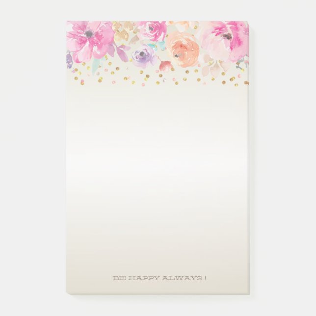 Notas Post-it® Lunares Modernos,Confeti,Flores -Personalizado (Anverso)