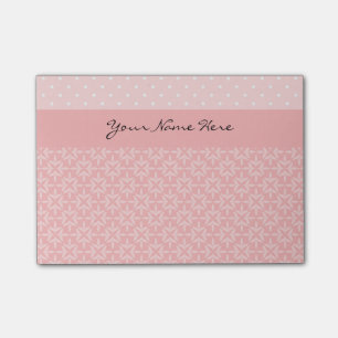Notas Post-it® Lunares rosados y blancos lindos