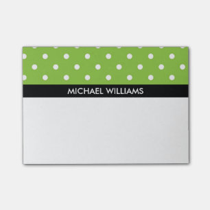 Notas Post-it® Lunares verdes con las rayas negras