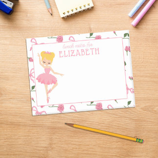 Notas Post-it® Lunch Personalizado Niña Bailarina Acuarela Kids