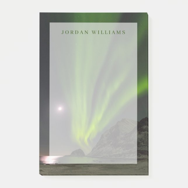 Notas Post-it® Luz boreal | Islas Haukland Beach Island Noruega (Anverso)
