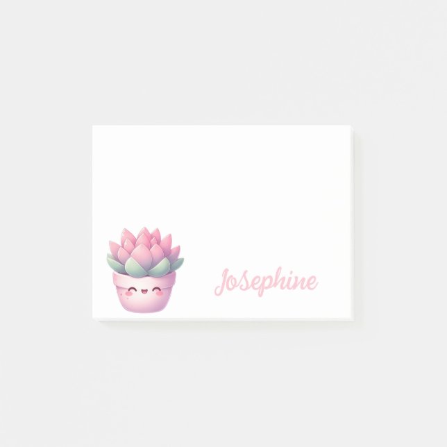 Notas Post-it® Maceta Personalizada de Suculenta Adorable para Ch (Anverso)