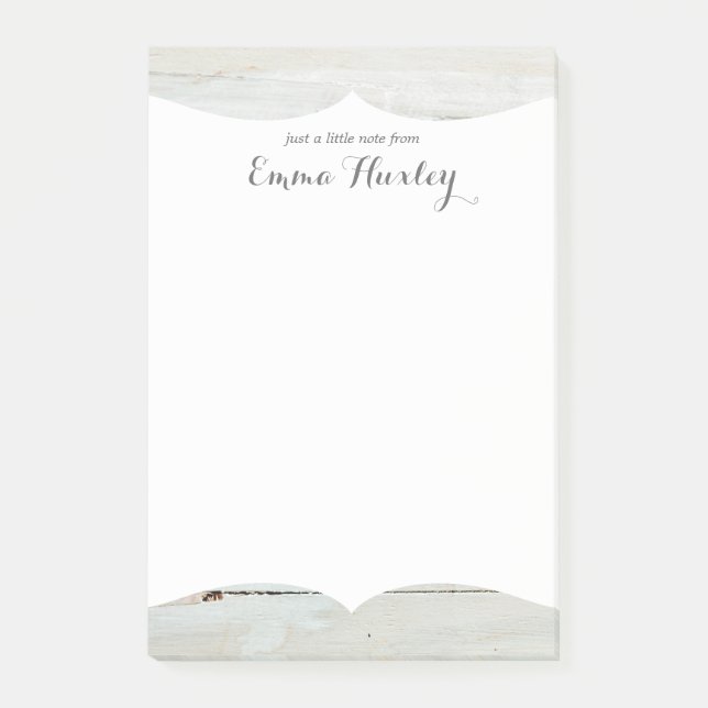 Notas Post-it® madera blanquecina de madera blanca (Anverso)