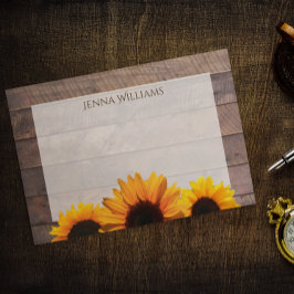 Notas Post-it® Madera de granero y girasoles rusos personalizados