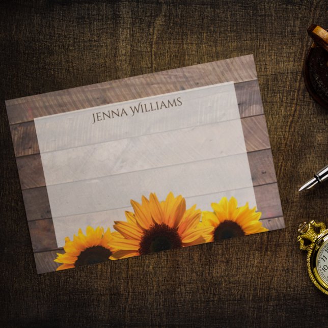 Notas Post-it® Madera de granero y girasoles rusos personalizados (Subido por el creador)