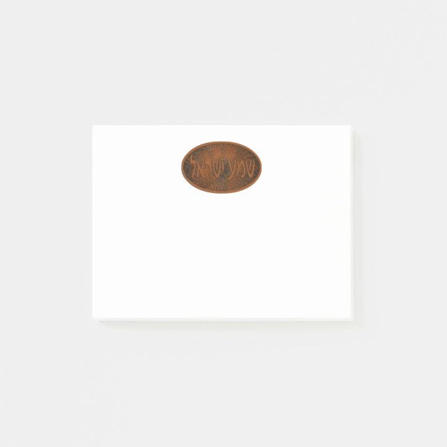 Notas Post-it® Madera Tallada Shemá Israel (Anverso)