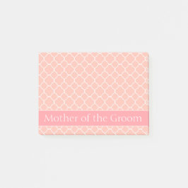 Notas Post-it® Madre del rosa y blanco del Groom