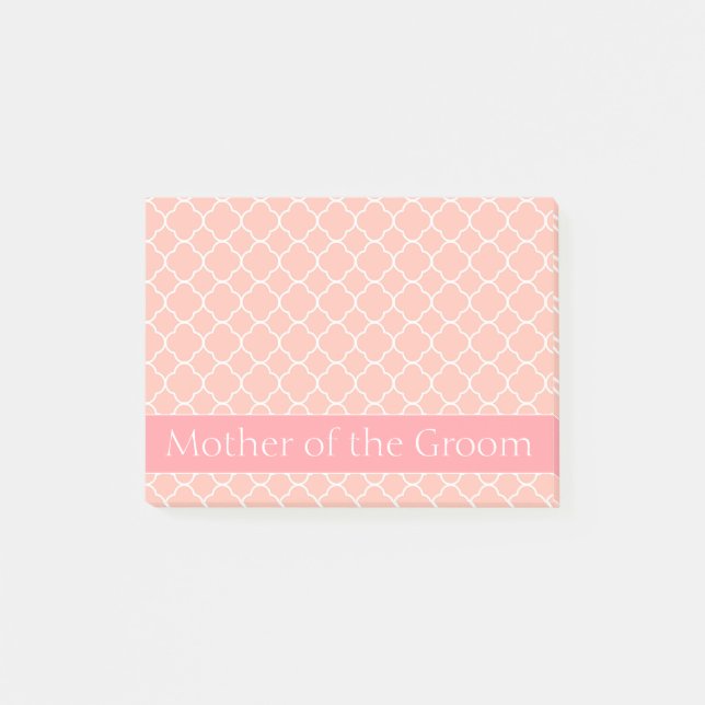 Notas Post-it® Madre del rosa y blanco del Groom (Anverso)