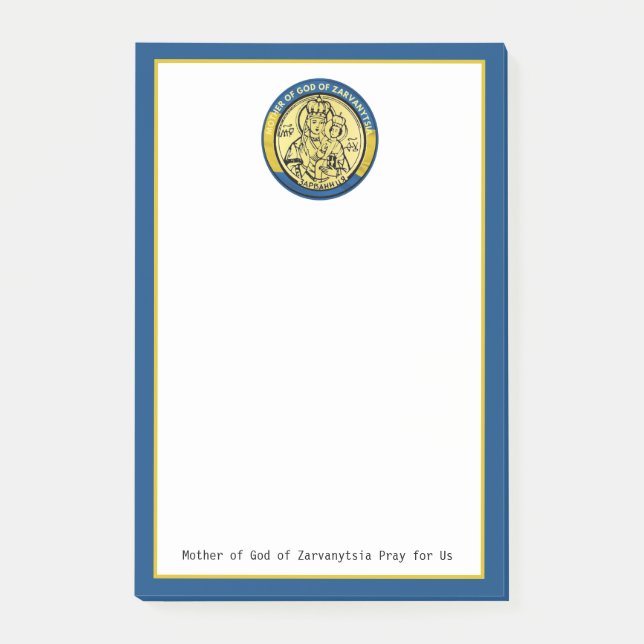 NOTAS POST-IT® MADRE UCRANIA DE DIOS DE ZARVANYTSIA RELIGIOSA  (Anverso)