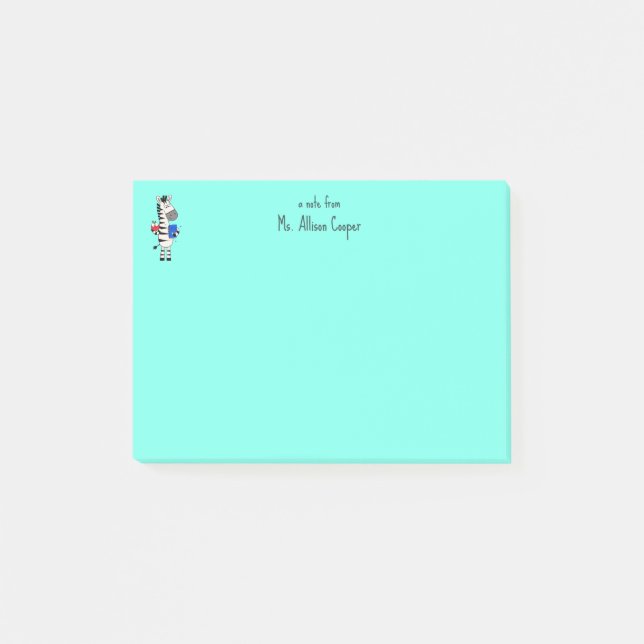Notas Post-it® Maestra adorable de cebra  (Anverso)