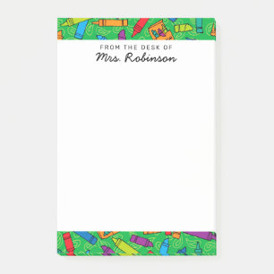 Notas Post-it® Maestra de Crayones Verdes de la mesa de 4 x 6