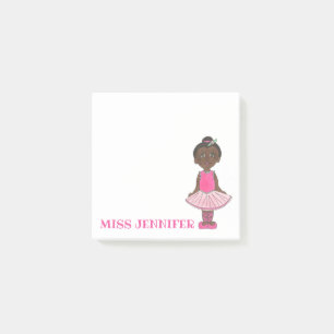 Notas Post-it® Maestra de danza ballet rosada personalizada