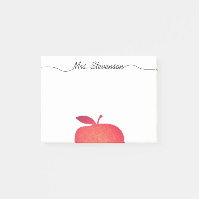 Notas Post-it® Maestra de escuela de gran Apple roja (Anverso)