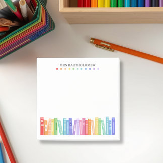 Notas Post-it® Maestra de jardín de niños Libros de colores del a