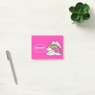 Notas Post-it® Maestra de preescolar ilustrativa arcoíris blanco 