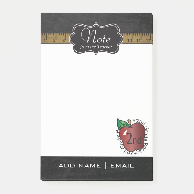 Notas Post-it® Maestra de segundo grado | DIY Textos (Anverso)