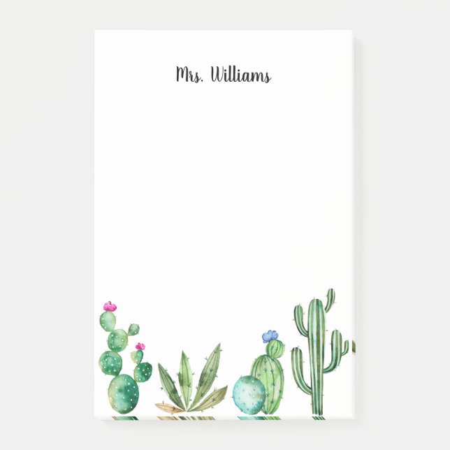 Notas Post-it® Maestra Personalizada Cactus Garden (Anverso)