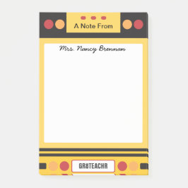 Notas Post-it® Maestra personalizada de bus escolar