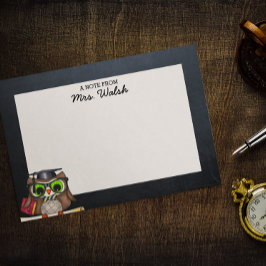 Notas Post-it® Maestra personalizada de Chalkboard de búho inteli