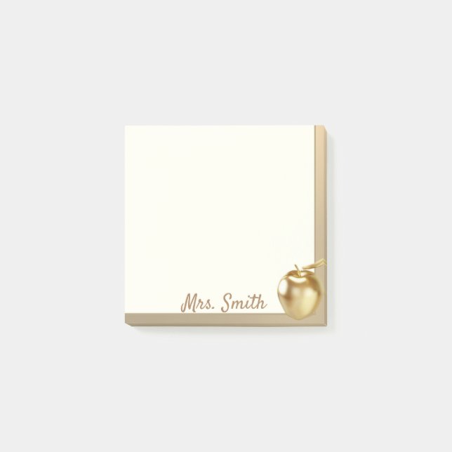 Notas Post-it® Maestro de Apple dorado (Anverso)