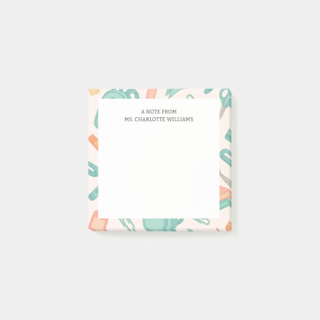 Notas Post-it® Maestro de Aula de Regreso a Clases (Anverso)