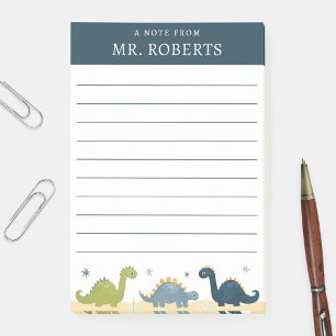 Notas Post-it® Maestro de Ciencias de Dinosaurios Acuarela