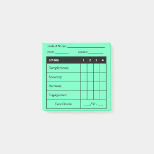 Notas Post-it® Maestros graduando Rubric Classwork Green Post It