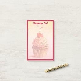 Notas Post-it® Magdalena de cereza estilo vintage lindo rosa amar