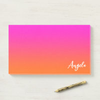 Magenta Rosa y Naranja Brillante Ombre Nombre