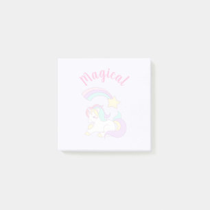 Notas Post-it® Magnífico unicornio con estrella de tiro arco iris