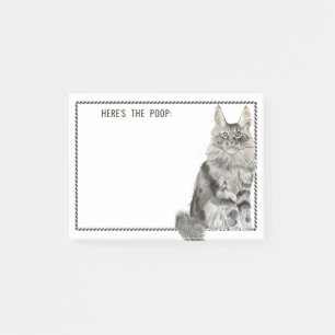 Notas Post-it® Maine Coon Cat Gracioso Texto editable