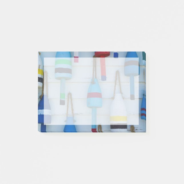 Notas Post-it® Maine, Stonington, boyas decorativas de langosta (Anverso)