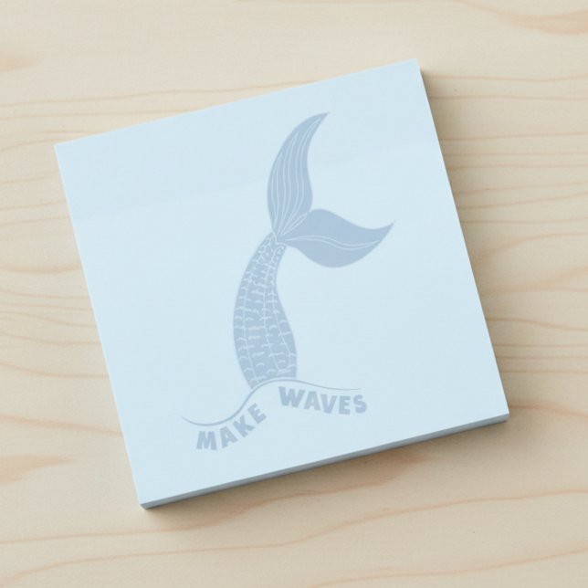 Notas Post-it® Make Waves Inspirational Blue Sticky Notes (Make waves inspirational post-it notes.)
