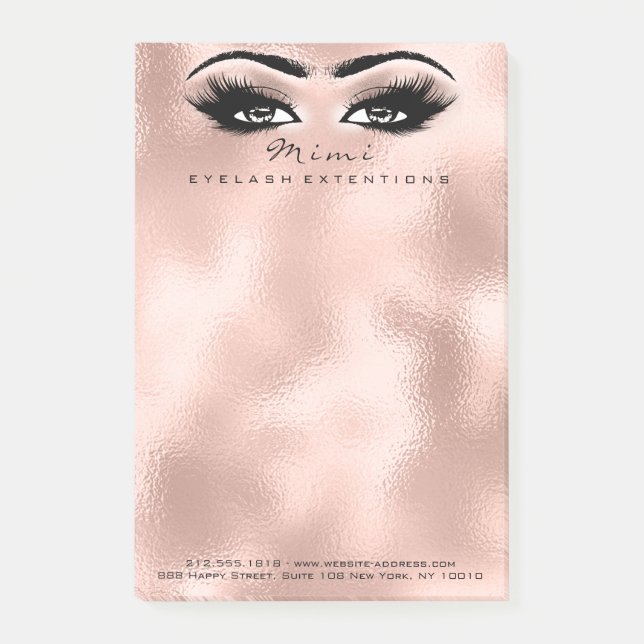 Notas Post-it® Makeup Eyes Lashes Skinn Name Web Telepall (Anverso)