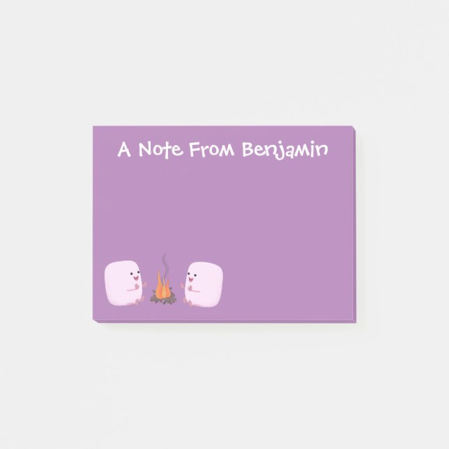 Notas Post-it® Malvaviscos rosados por personalizado de bomberos  (Anverso)