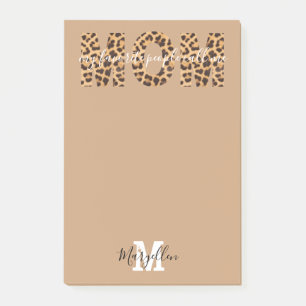 Notas Post-it® Mamá Agrega tu nombre y Monograma Estampado de Leo