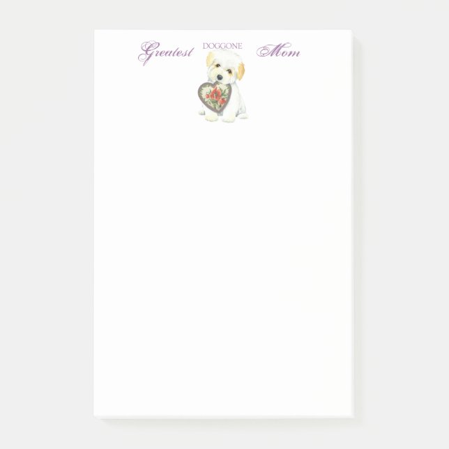 Notas Post-it® Mamá de Tulear Heart del algodón (Anverso)