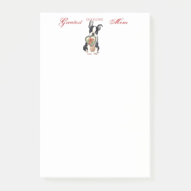 Notas Post-it® Mamá del corazón de Boston (Anverso)